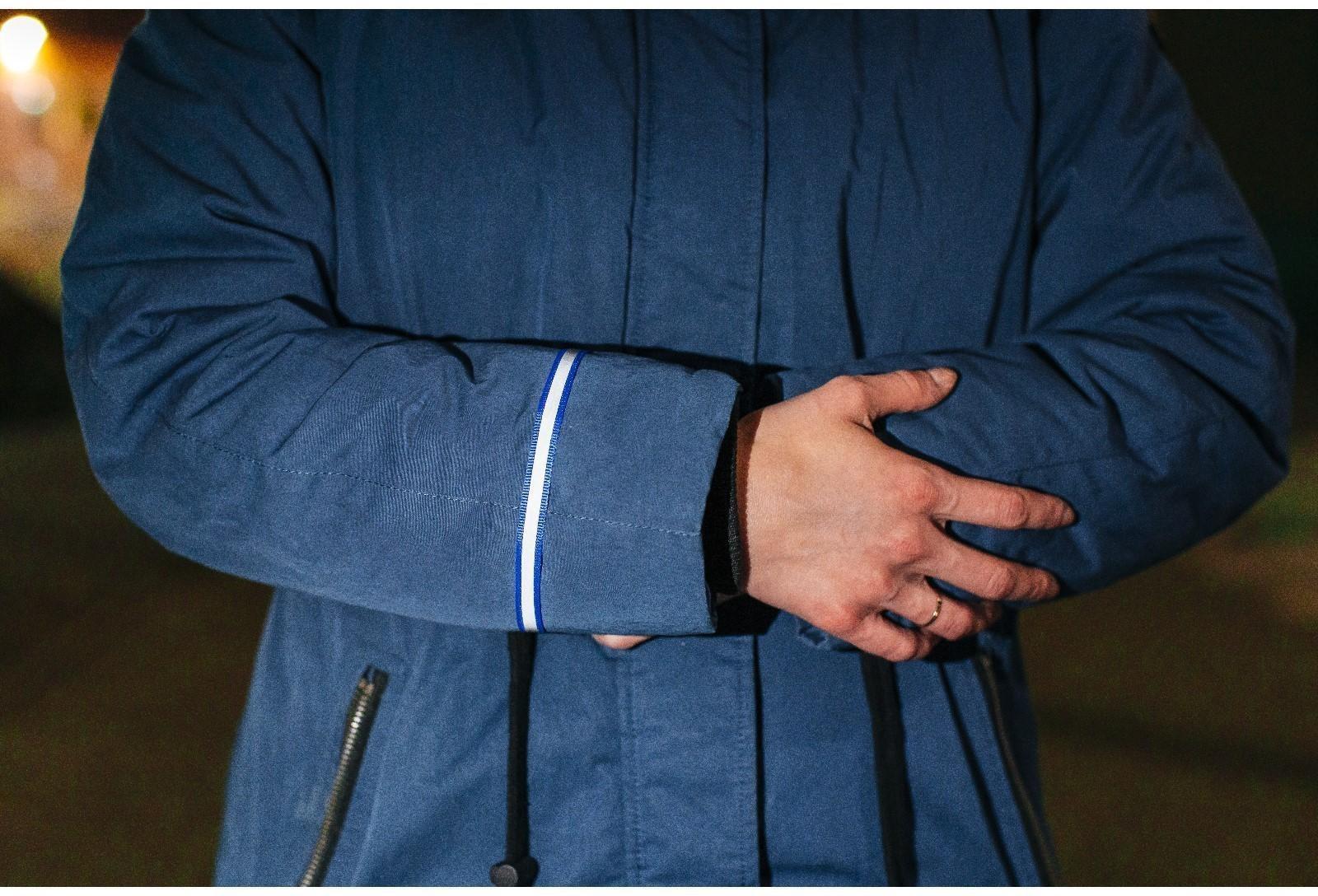 Светоотражающая лента-стропа, 10 мм, 5 ± 1 м, цвет тёмно-синий