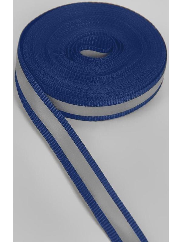 Светоотражающая лента-стропа, 10 мм, 5 ± 1 м, цвет тёмно-синий