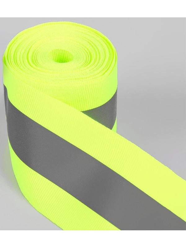 Светоотражающая лента-стропа, 50 мм, 5 ± 1 м, цвет салатовый