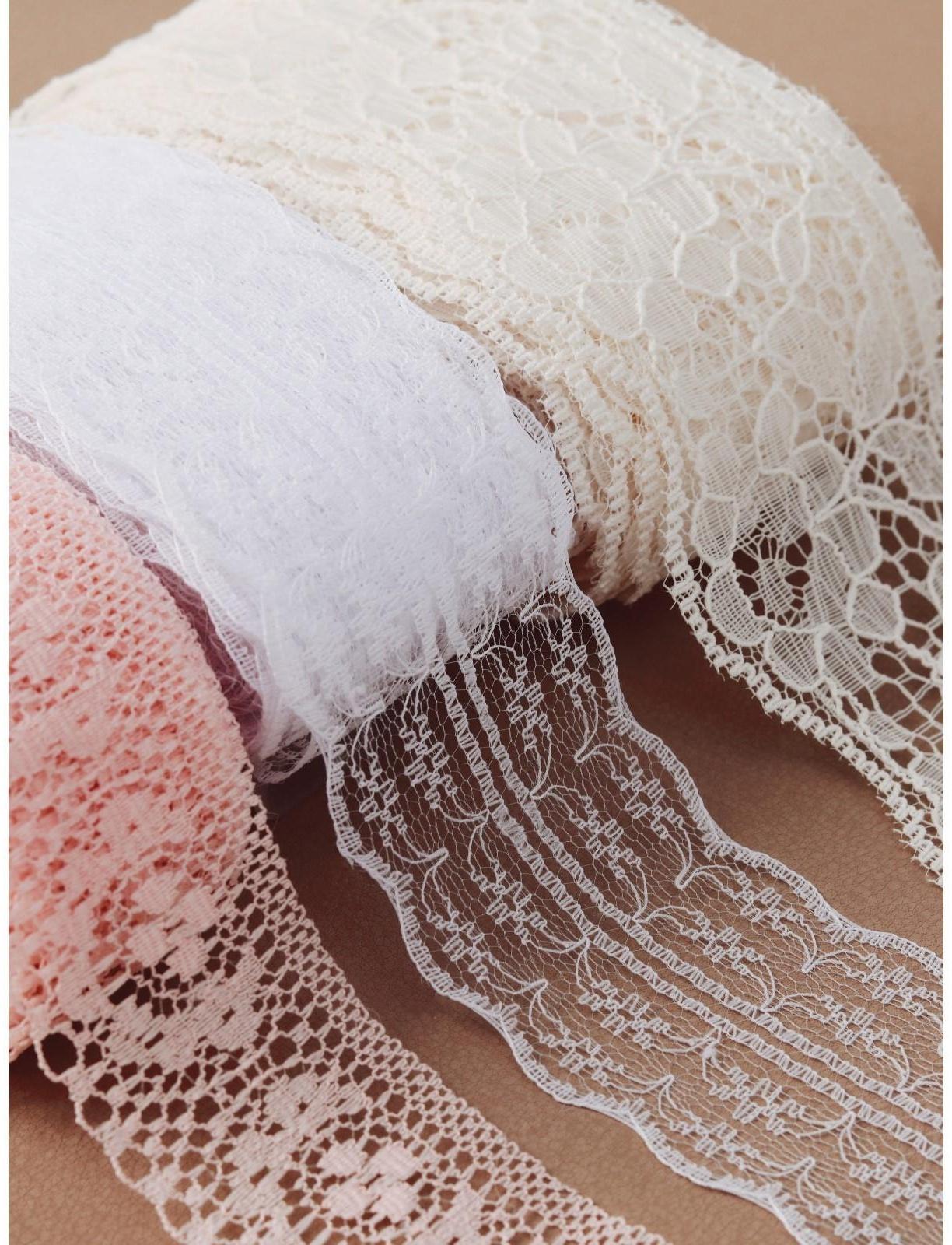 Кружево капроновое, 45 мм × 10 ± 1 м, цвет кипенно-белый