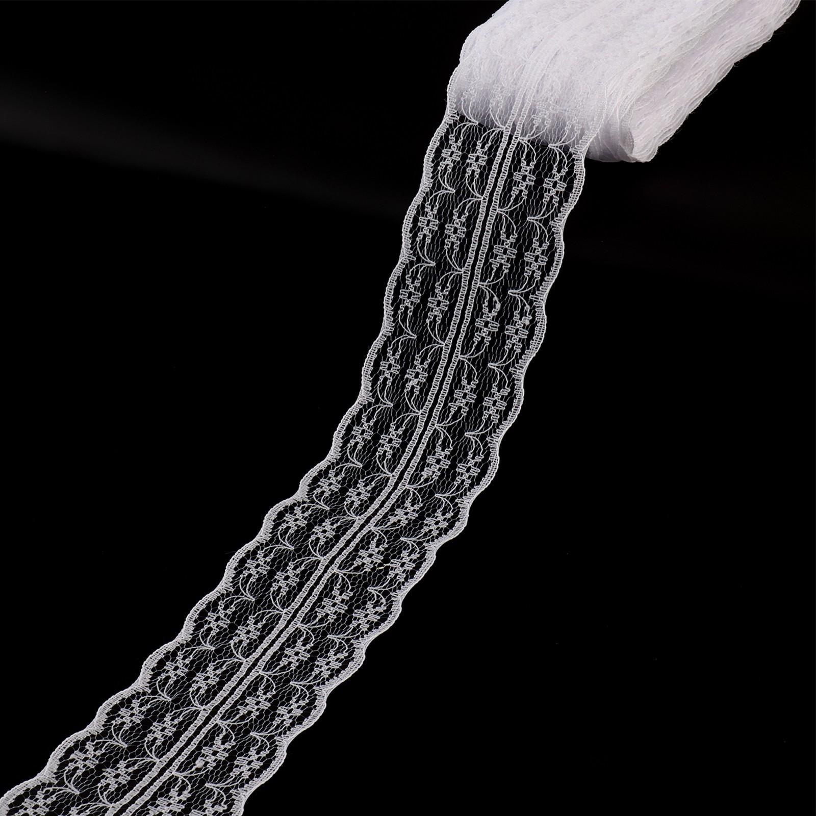 Кружево капроновое, 45 мм × 10 ± 1 м, цвет кипенно-белый