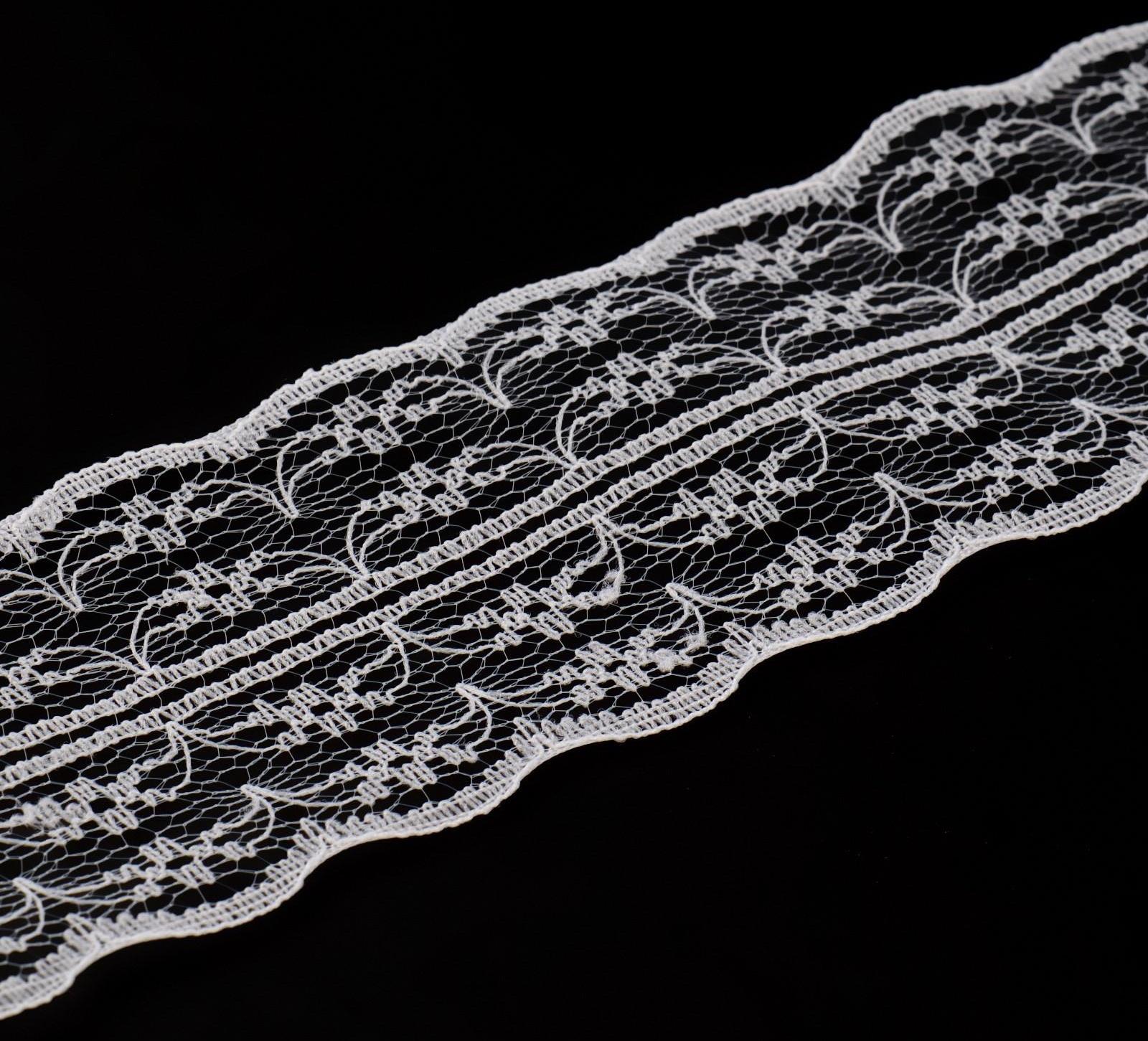 Кружево капроновое, 45 мм × 10 ± 1 м, цвет кипенно-белый