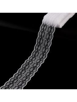 Кружево капроновое, 45 мм × 10 ± 1 м, цвет кипенно-белый