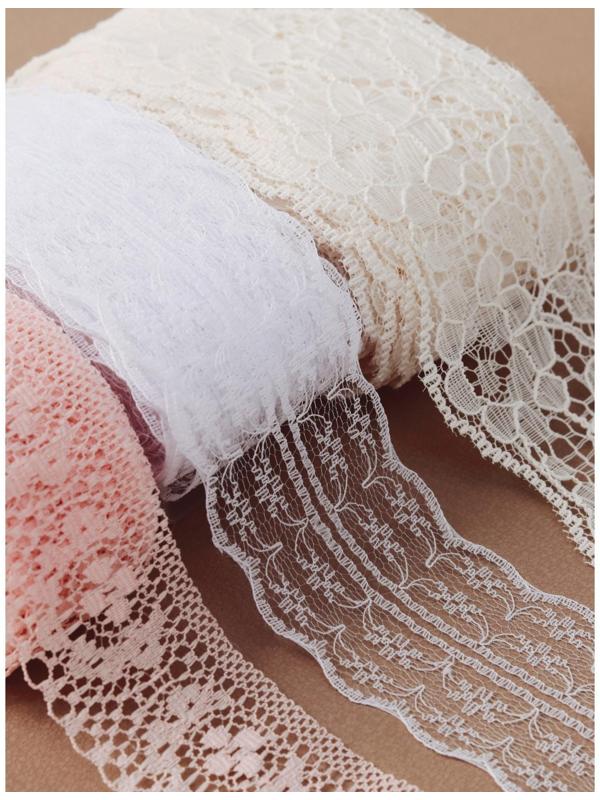 Кружево капроновое, 45 мм × 10 ± 1 м, цвет кипенно-белый