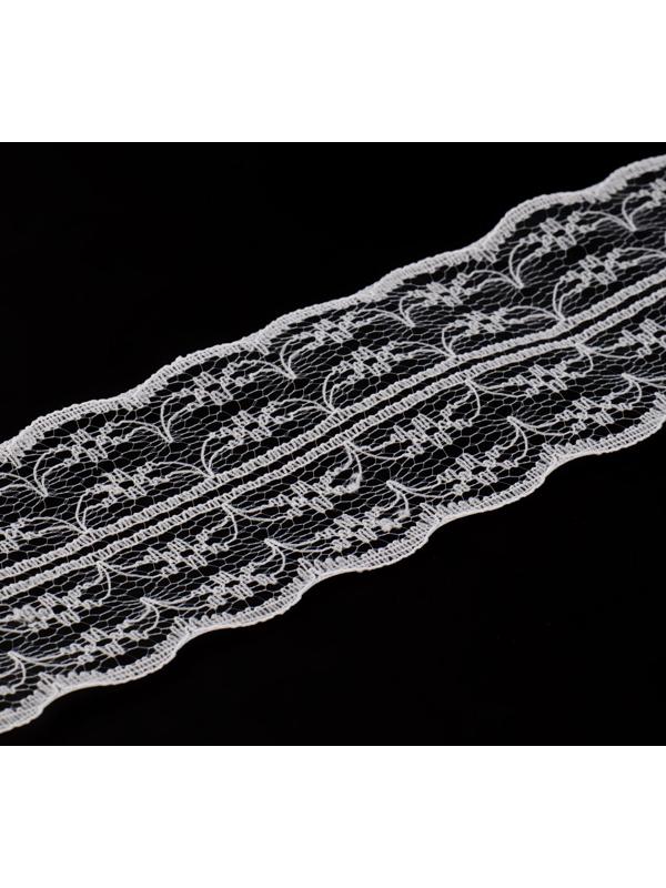 Кружево капроновое, 45 мм × 10 ± 1 м, цвет кипенно-белый