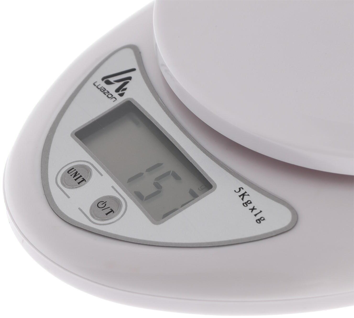 Весы кухонные Luazon LVK-501, электронные, до 5 кг, белые