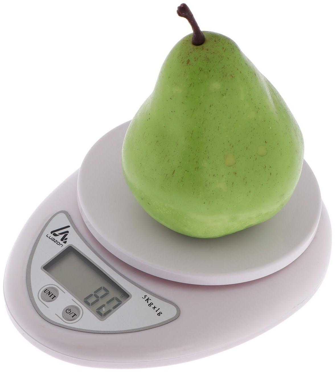 Весы кухонные Luazon LVK-501, электронные, до 5 кг, белые