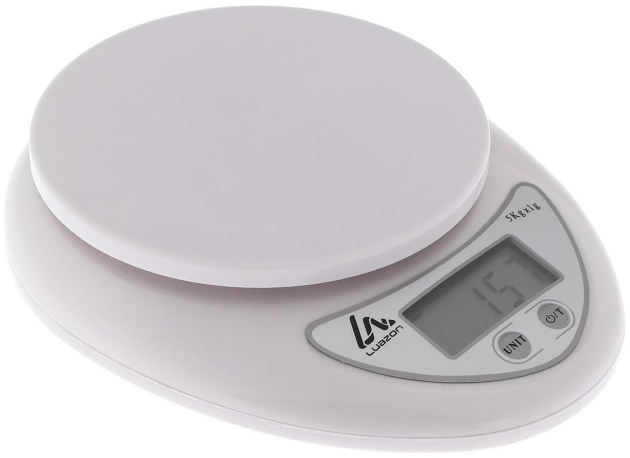 Весы кухонные Luazon LVK-501, электронные, до 5 кг, белые