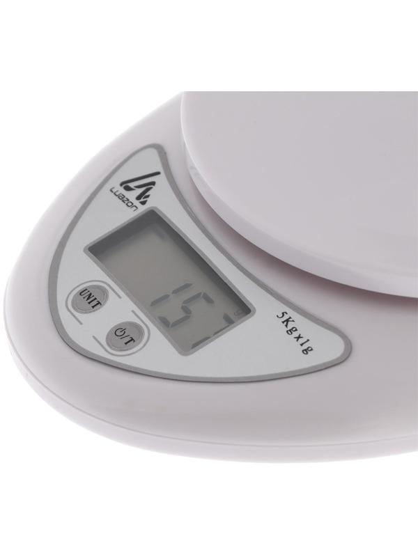 Весы кухонные Luazon LVK-501, электронные, до 5 кг, белые