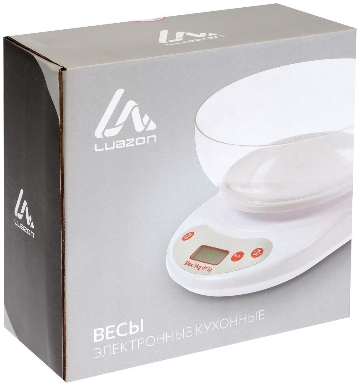 Весы кухонные Luazon LV 504, электронные, до 5 кг, МИКС