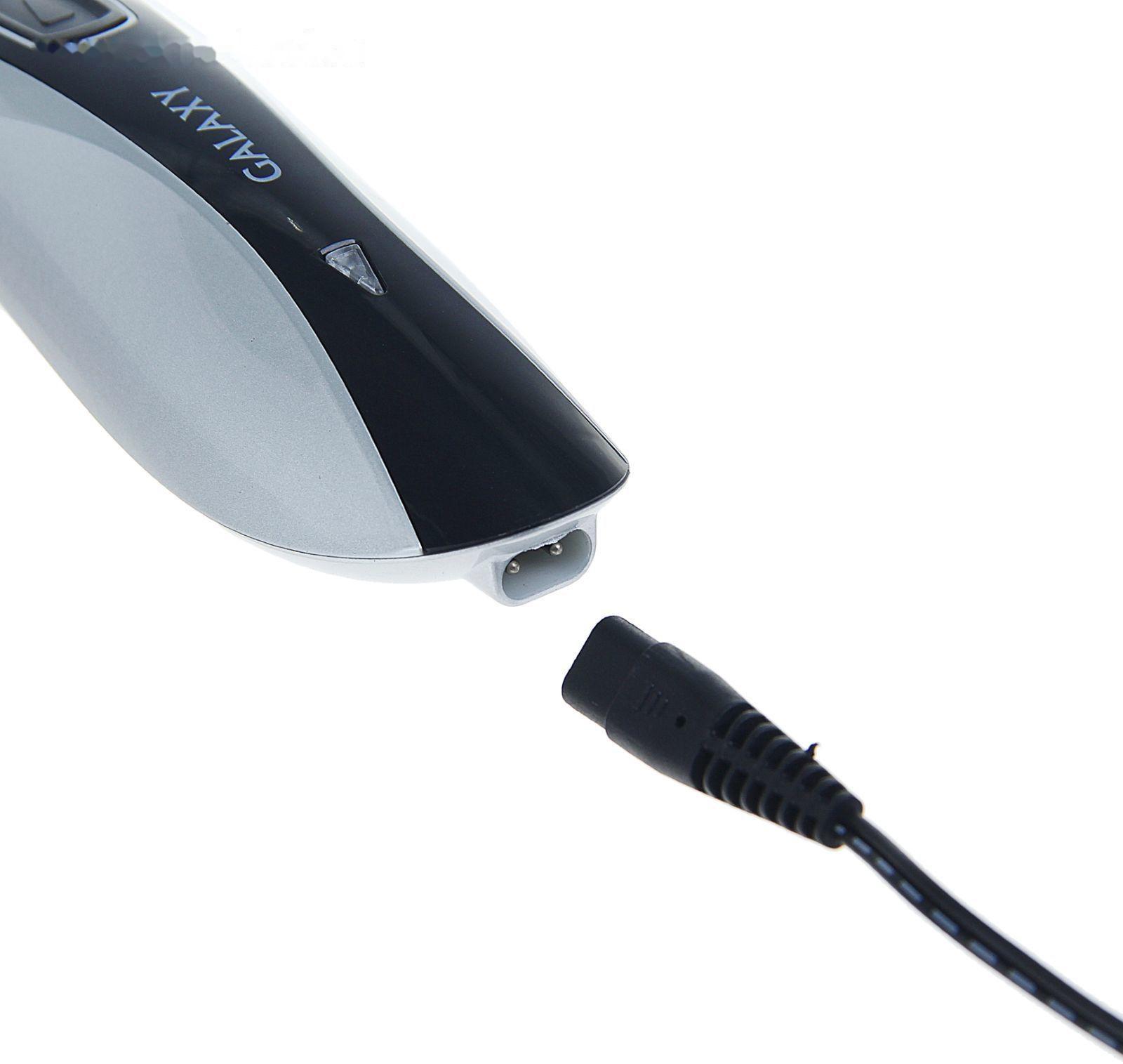 Машинка для стрижки Galaxy GL 4155, 3 Вт, АКБ, 4 насадки, лезвия из нерж. стали