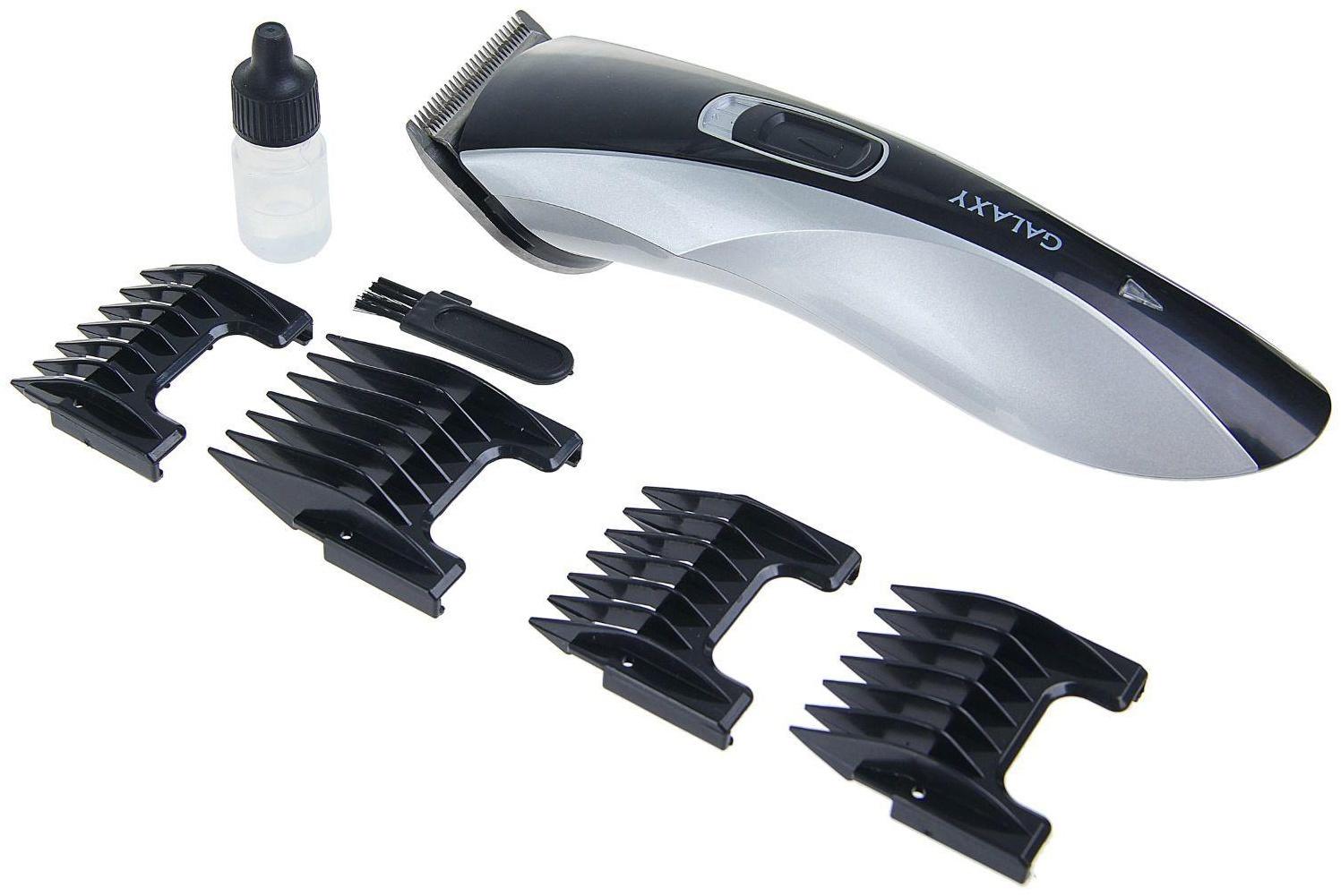 Машинка для стрижки Galaxy GL 4155, 3 Вт, АКБ, 4 насадки, лезвия из нерж. стали