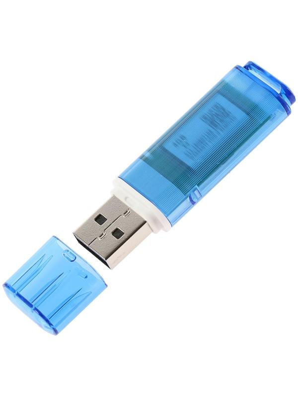 Флешка Smartbuy Glossy, 4 Гб, USB2.0, чт до 25 Мб/с, зап до 15 Мб/с, синяя