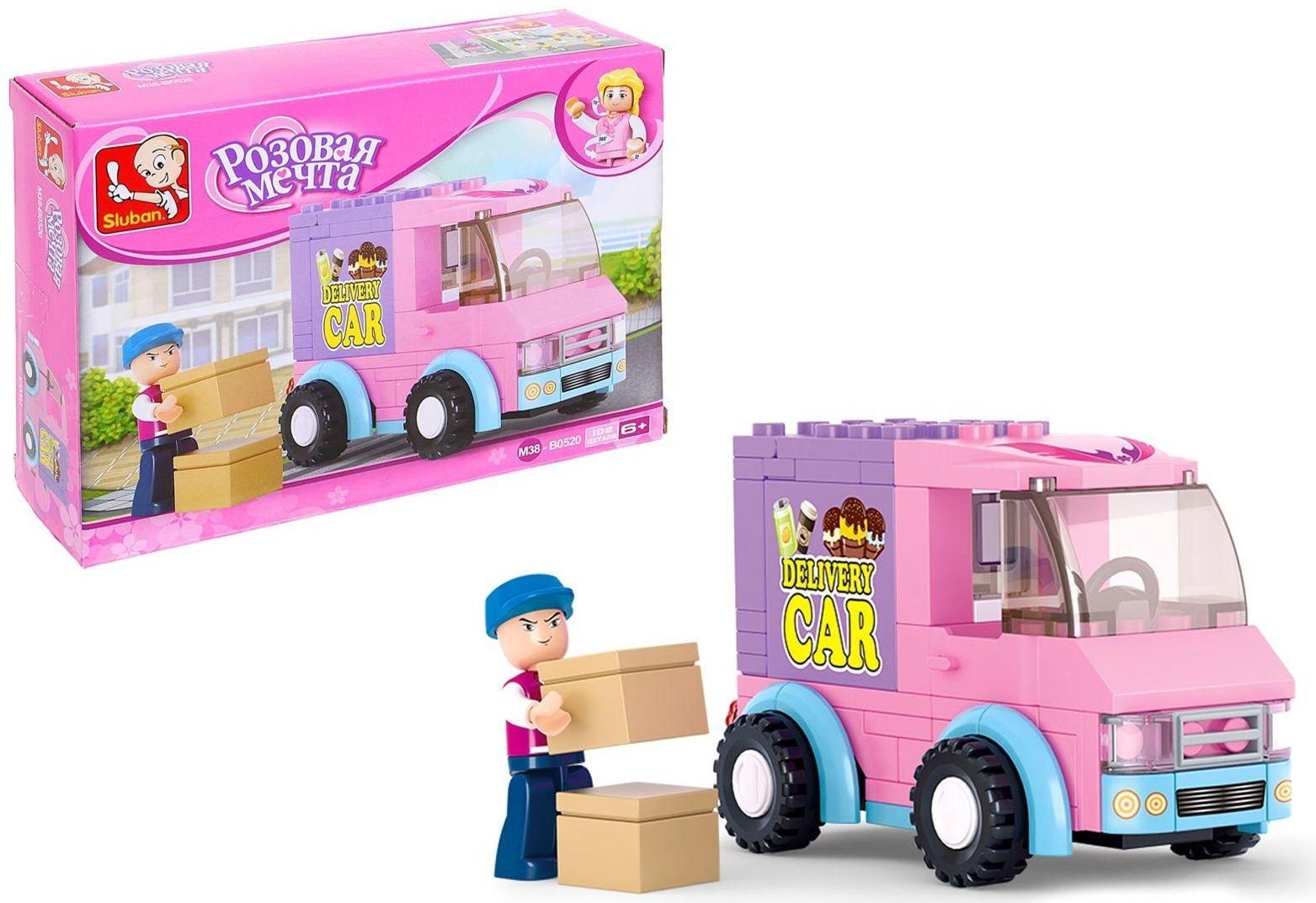 Конструктор Sluban «Розовая мечта: курьерская машина» B0520 / 102 детали