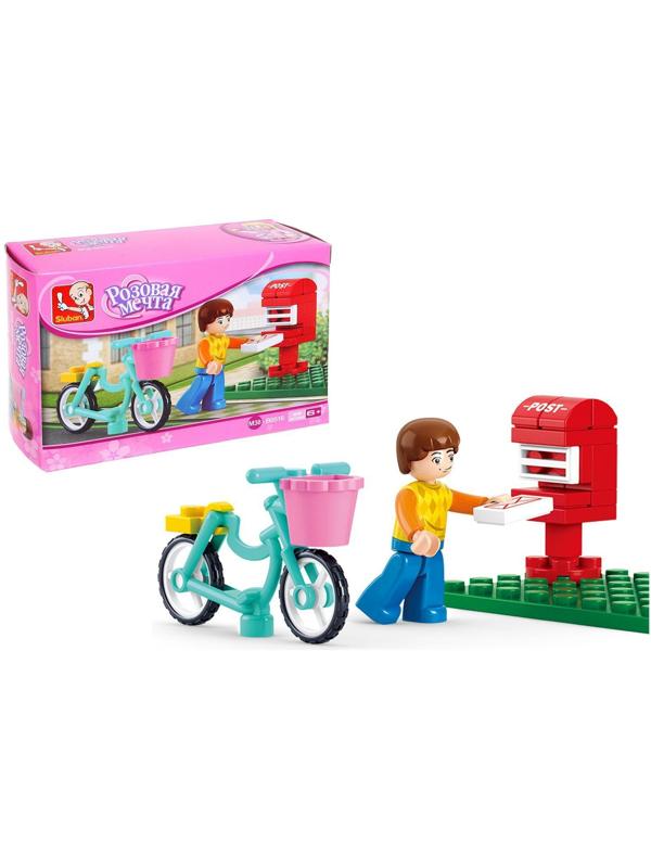 Конструктор «Розовая мечта: курьер на велосипеде», 29 деталей