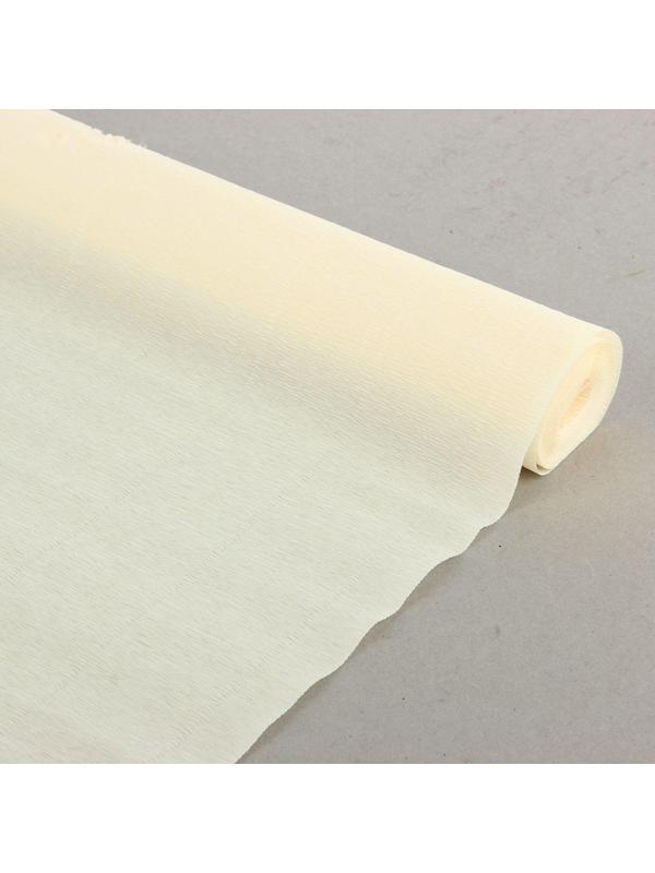 Бумага для упаковок и поделок, гофрированная, слоновая кость, бежевая, однотонная, двусторонняя, рулон 1 шт., 0,5 х 2,5 м