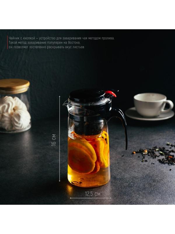 Чайник стеклянный заварочный Magistro «Мантана», 750 мл, с пластиковым ситом