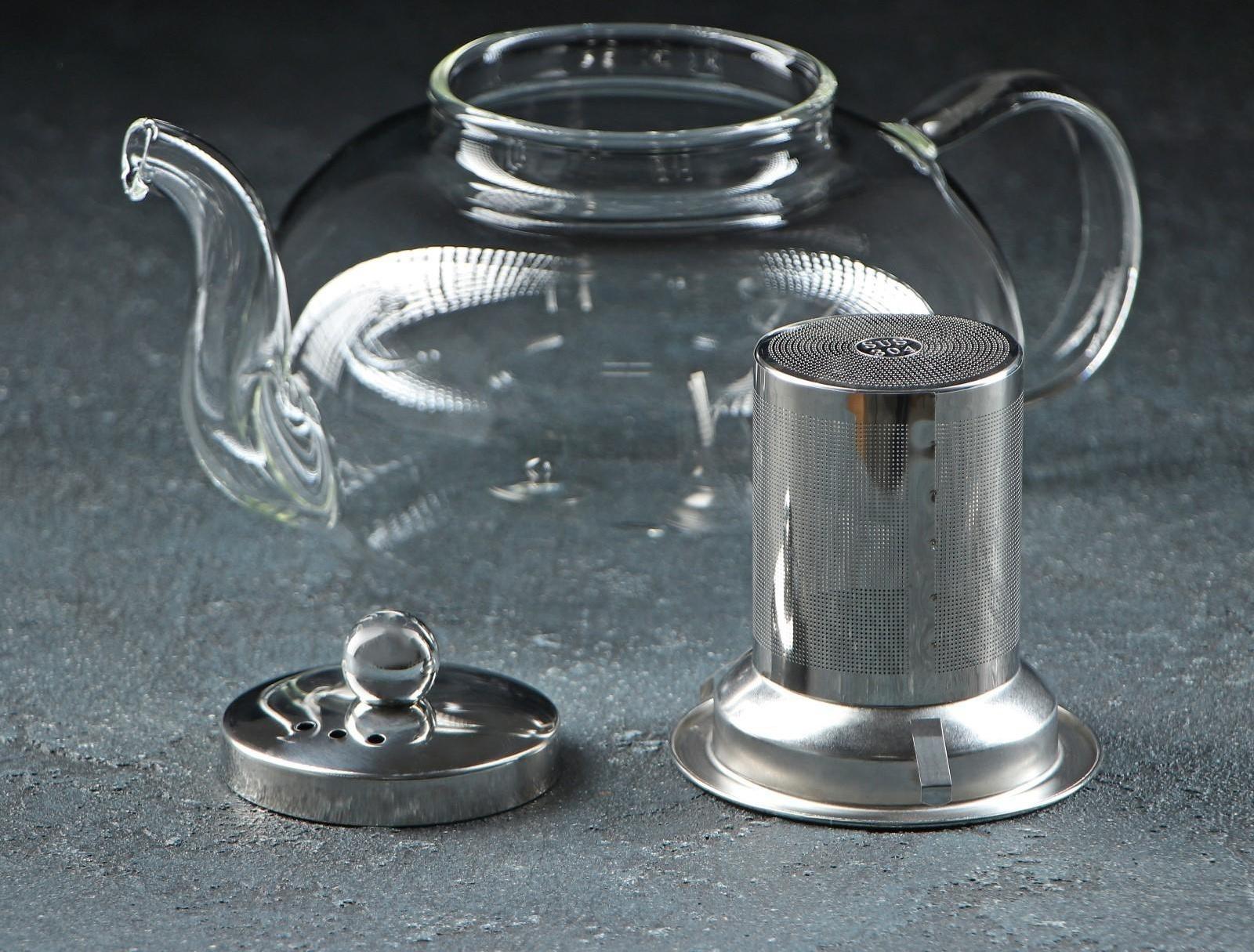 Чайник стеклянный заварочный «Калиопа», 1 л, металлическое сито