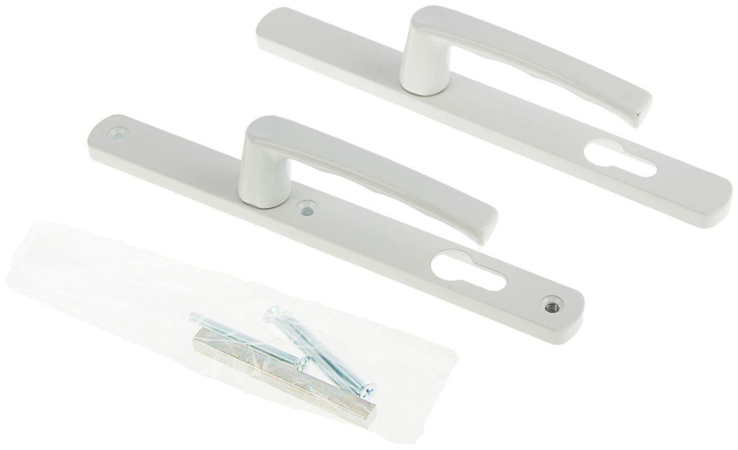 Гарнитур нажимной для двери, 92 мм, белый