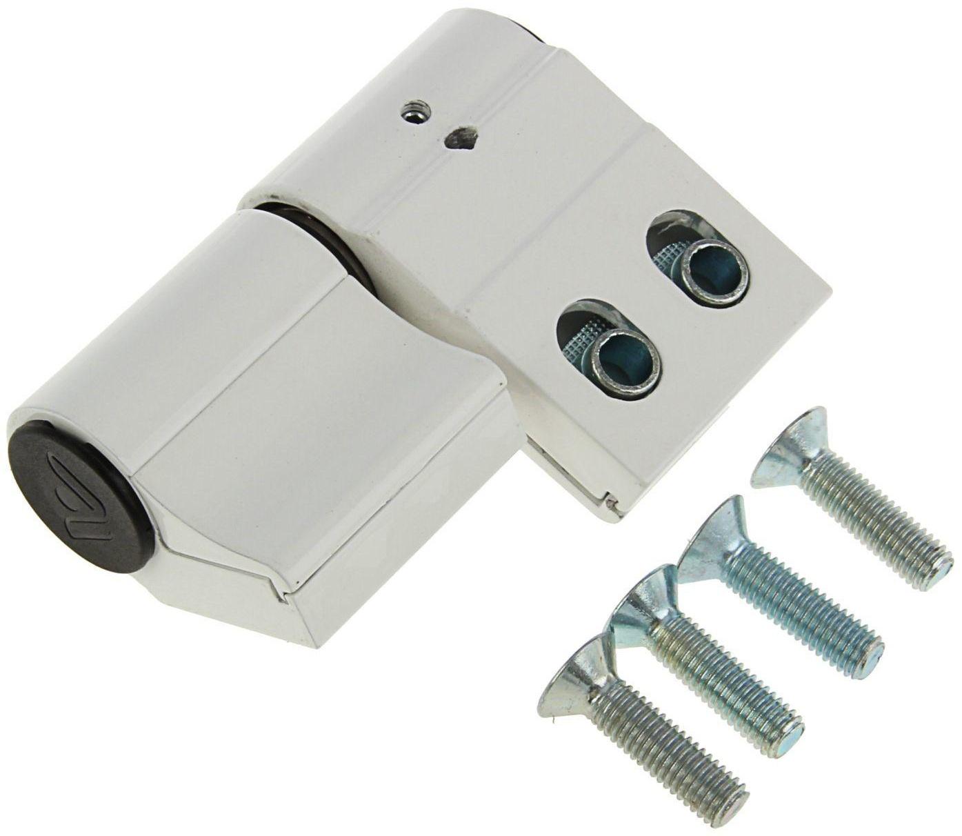 Петля для алюминиевой двери, до 120 кг, двухсекционная, белая