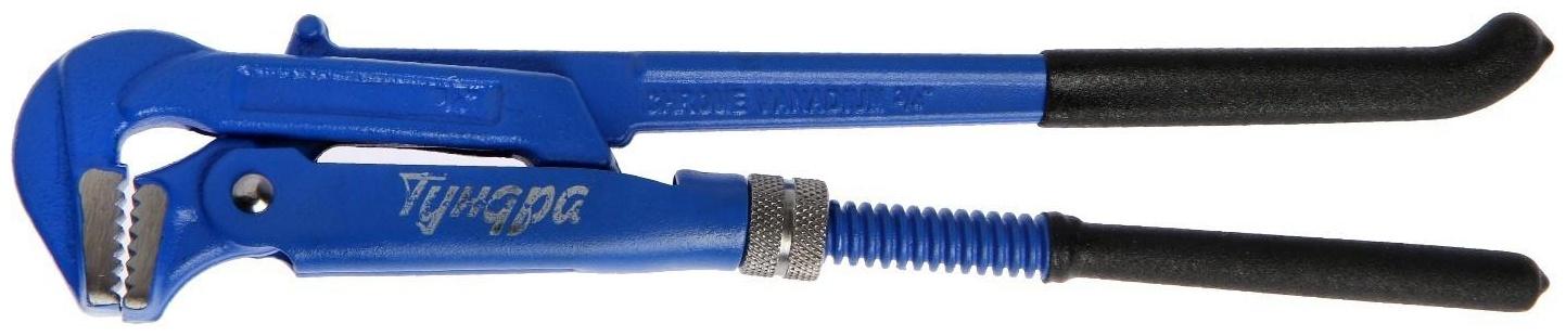 Ключ трубный рычажный ТУНДРА, плоский зажим 90°, раскрытие до 30 мм, №0, 3/4
