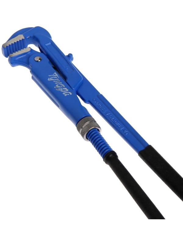 Ключ трубный рычажный ТУНДРА, плоский зажим 90°, раскрытие до 30 мм, №0, 3/4