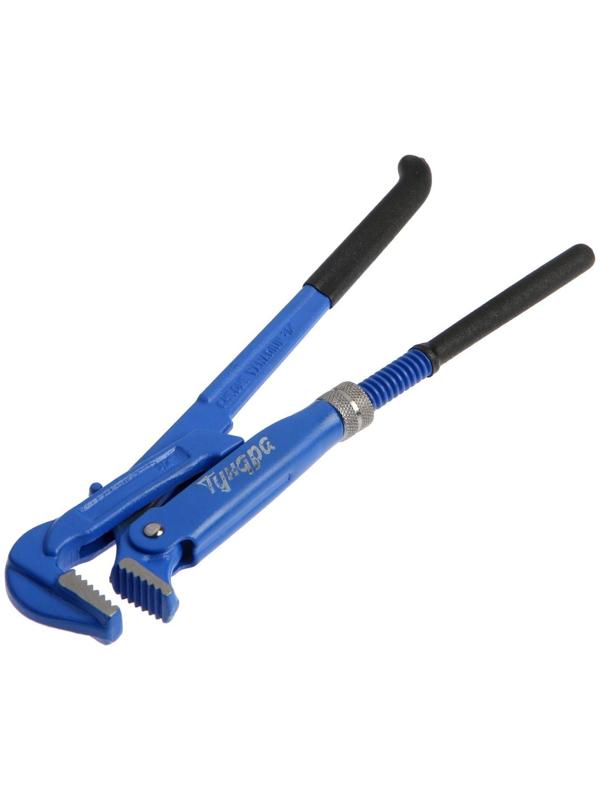 Ключ трубный рычажный ТУНДРА, плоский зажим 90°, раскрытие до 30 мм, №0, 3/4