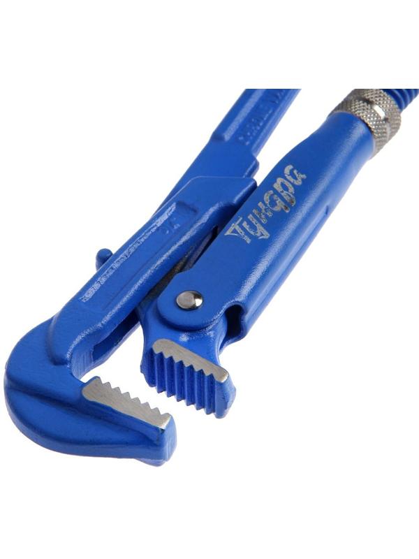 Ключ трубный рычажный ТУНДРА, плоский зажим 90°, раскрытие до 30 мм, №0, 3/4