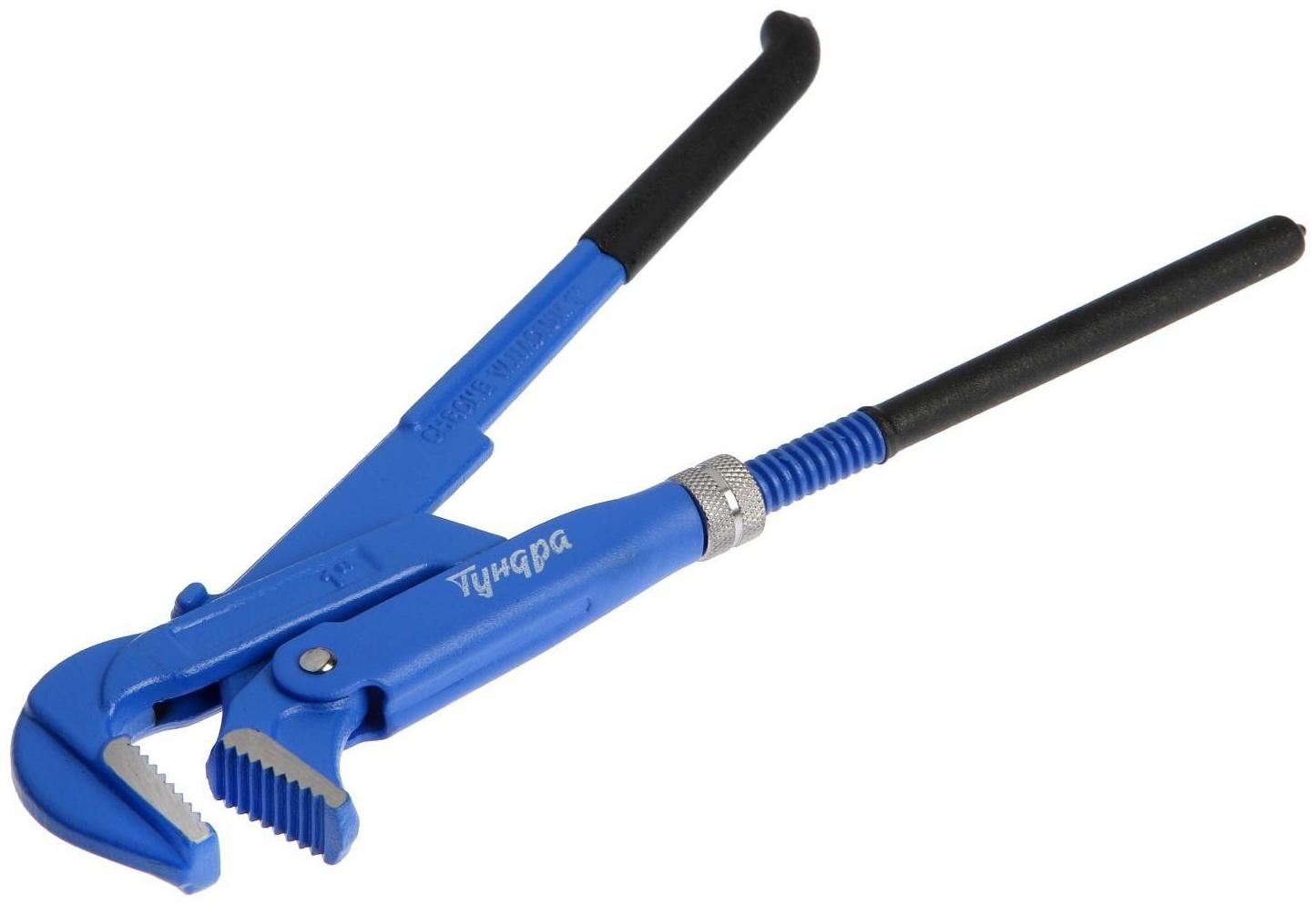 Ключ трубный рычажный ТУНДРА, плоский зажим 90°, раскрытие до 35 мм, №1, 1