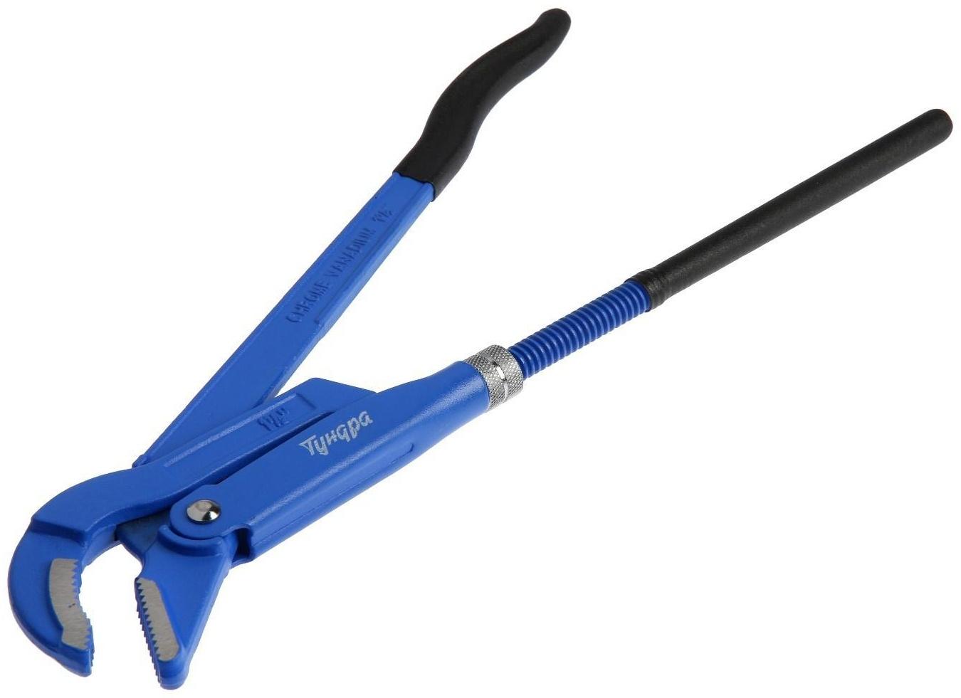 Ключ трубный рычажный ТУНДРА, полукруглый зажим 45°, раскрытие до 50 мм, №2, 1 1/2