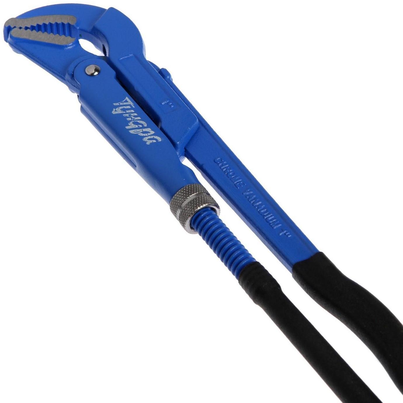 Ключ трубный рычажный ТУНДРА, полукруглый зажим 45°, раскрытие до 35 мм, №1, 1