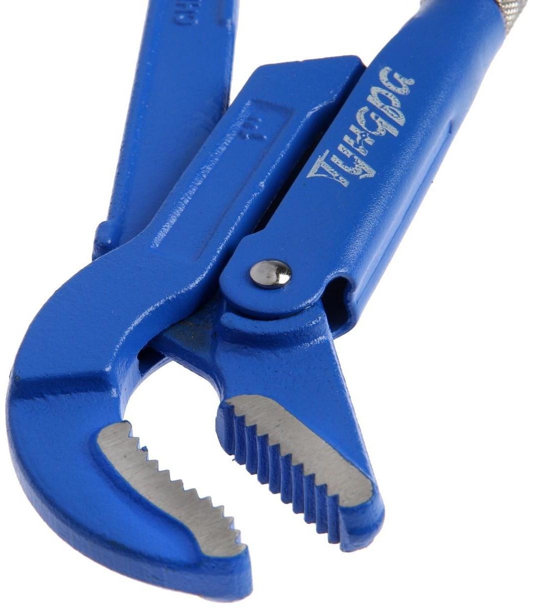 Ключ трубный рычажный ТУНДРА, полукруглый зажим 45°, раскрытие до 35 мм, №1, 1