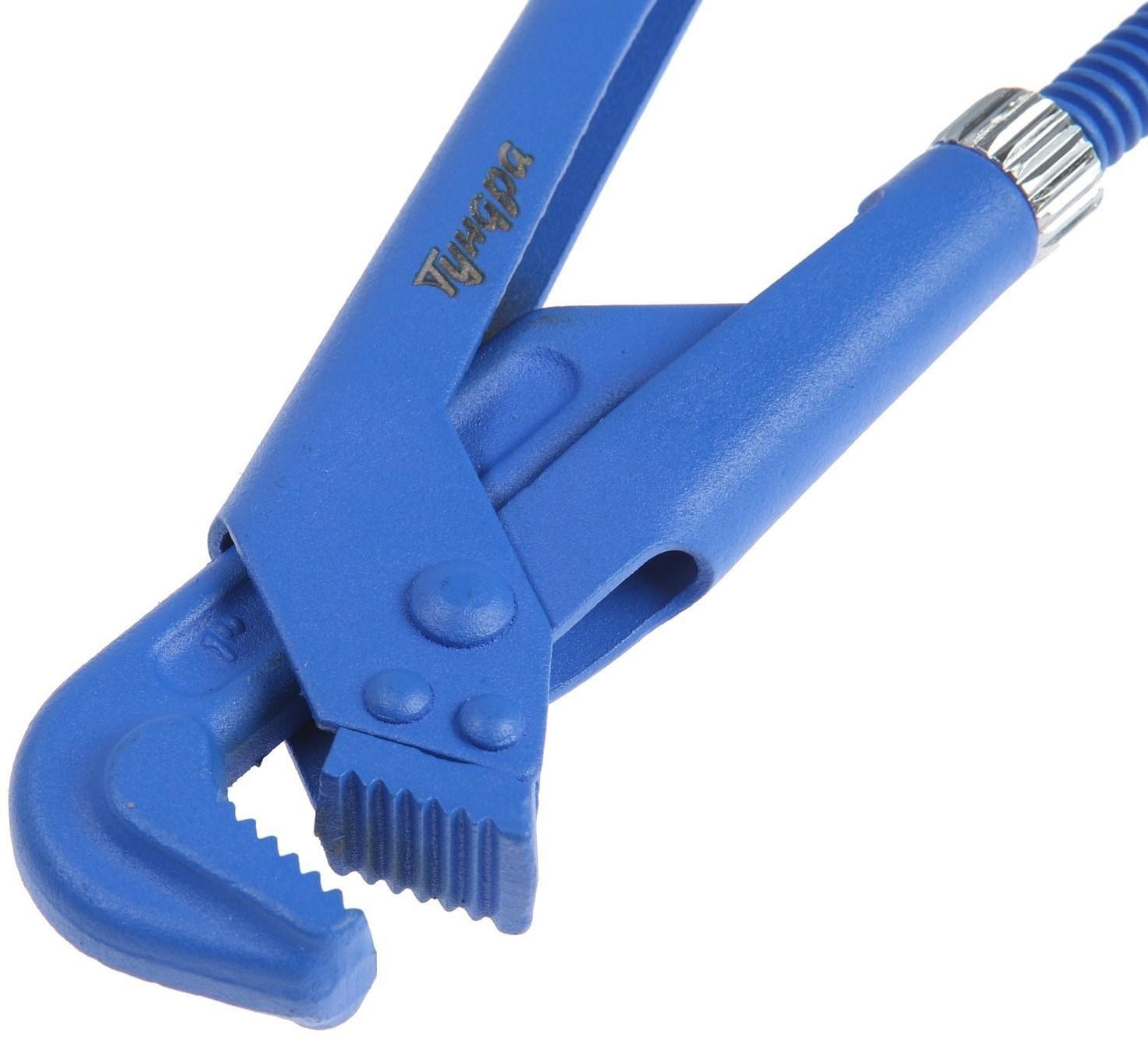 Ключ трубный рычажный ТУНДРА, плоский зажим 90°, раскрытие до 35 мм, №1, 1