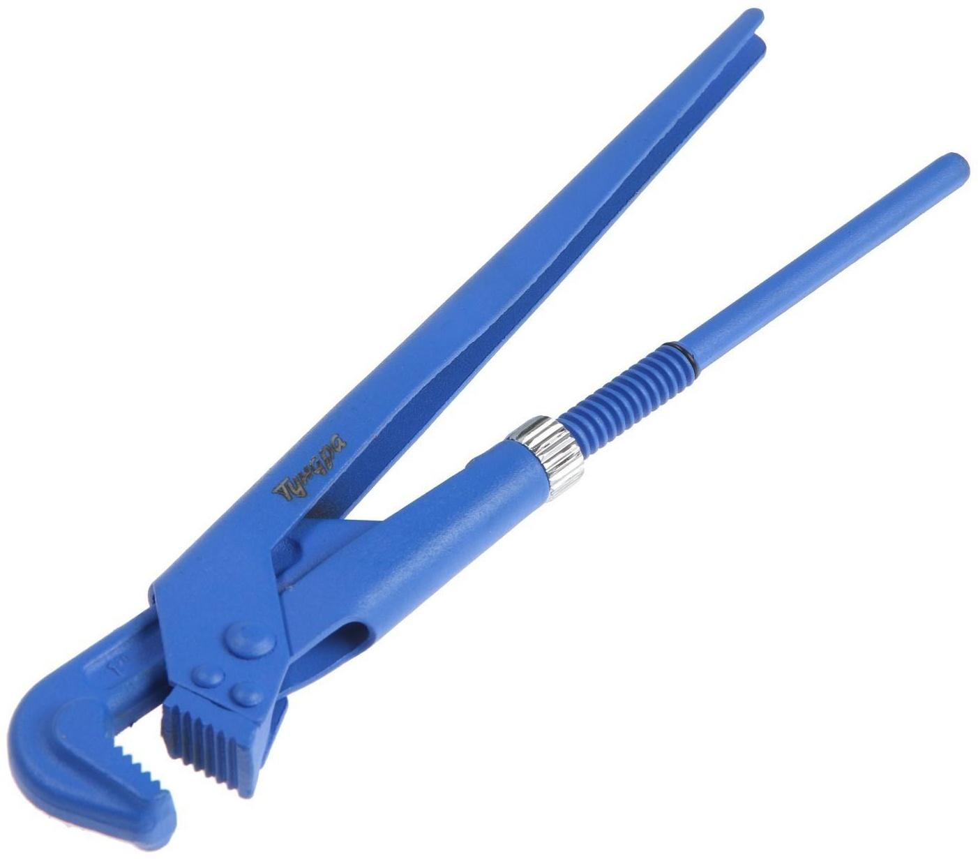 Ключ трубный рычажный ТУНДРА, плоский зажим 90°, раскрытие до 35 мм, №1, 1