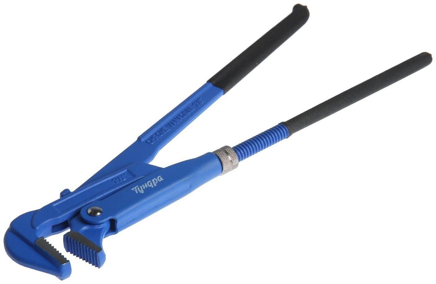 Ключ трубный рычажный ТУНДРА, плоский зажим 90°, раскрытие до 50 мм, №2, 1 1/2