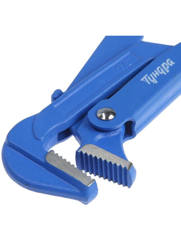 Ключ трубный рычажный ТУНДРА, плоский зажим 90°, раскрытие до 50 мм, №2, 1 1/2