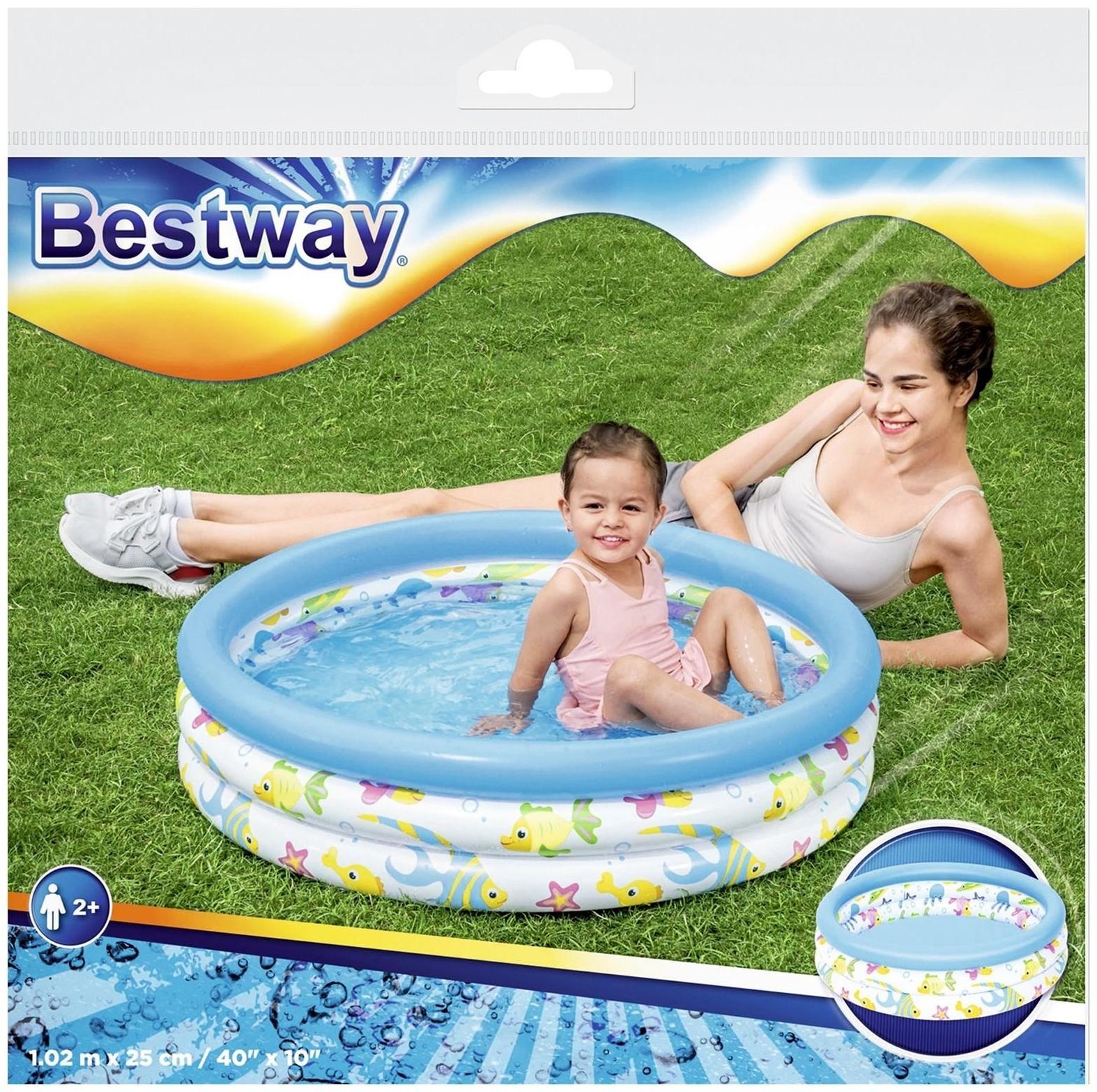 Бассейн надувной «Океан», 102 х 25 см, от 2 лет, 51008 Bestway