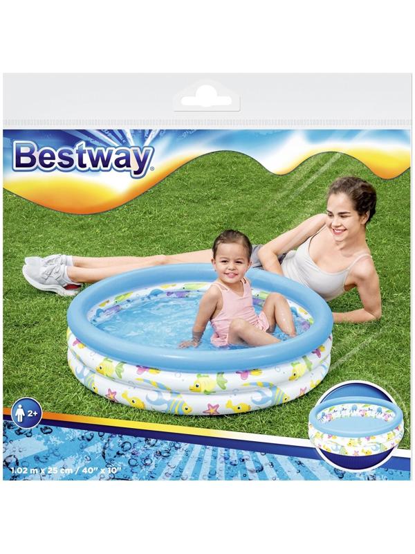 Бассейн надувной «Океан», 102 х 25 см, от 2 лет, 51008 Bestway