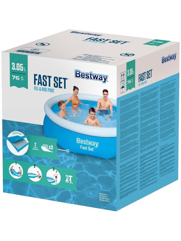 Бассейн надувной Fast Set, 305 х 76 см, от 6 лет, 57266 Bestway