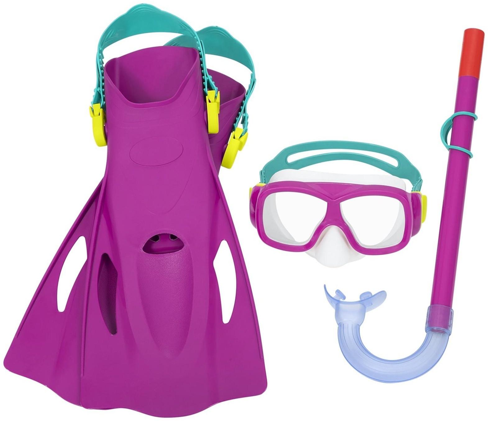 Набор для плавания SureSwim, маска, ласты, трубка, 7-14 лет, цвета МИКС, 25019 Bestway