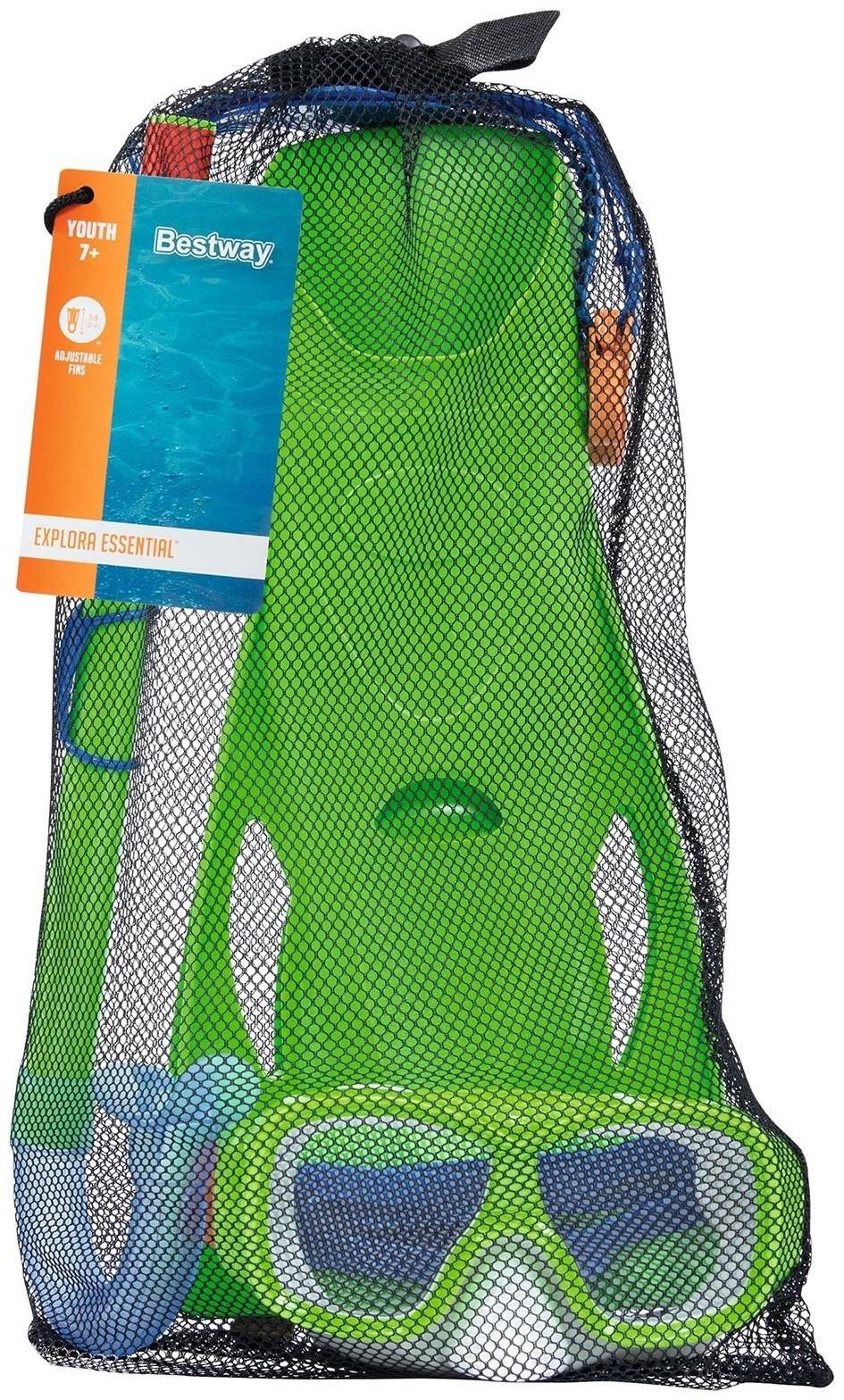 Набор для плавания SureSwim, маска, ласты, трубка, 7-14 лет, цвета МИКС, 25019 Bestway