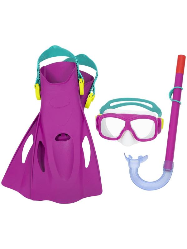 Набор для плавания SureSwim, маска, ласты, трубка, 7-14 лет, цвета МИКС, 25019 Bestway