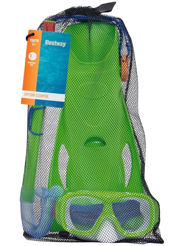 Набор для плавания SureSwim, маска, ласты, трубка, 7-14 лет, цвета МИКС, 25019 Bestway