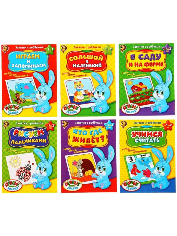 Обучающие книги «Полный годовой курс. Серия от 1 до 2 лет», 6 книг по 16 стр., в папке