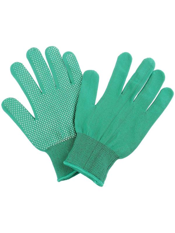 Перчатки, х/б, с нейлоновой нитью, с ПВХ точками, размер 8, зелёные, «Точка», Greengo