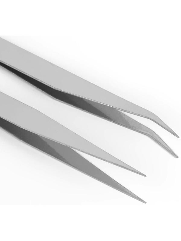 Набор пинцетов для рукоделия, 2 шт, цвет серебряный