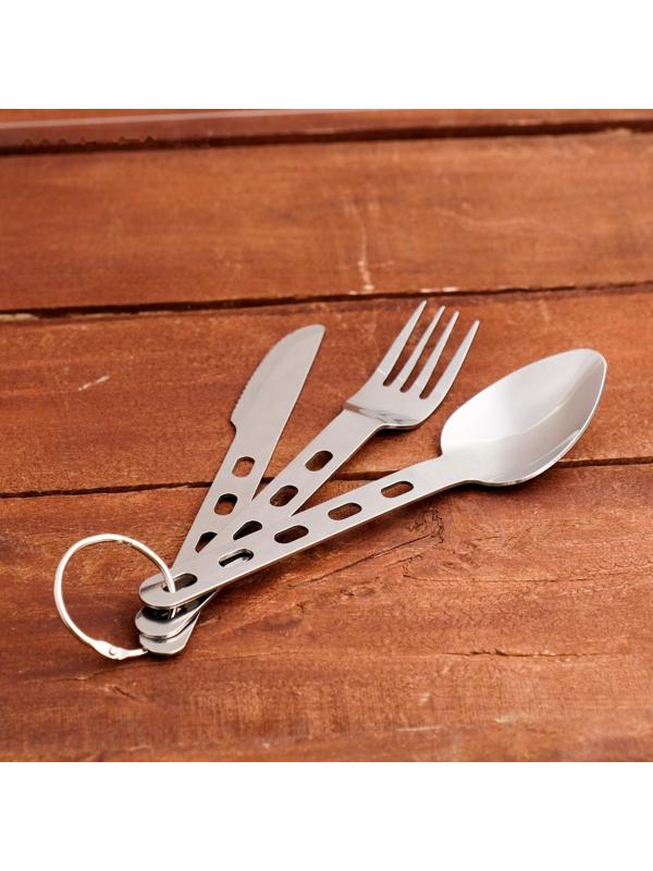 Набор туриста 3в1 рукоять с отверстиями с кольцом 18см