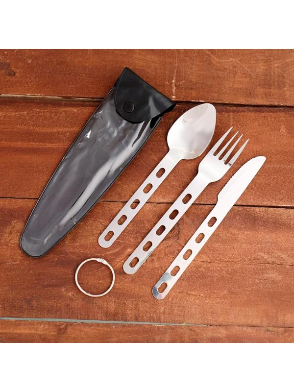 Набор туриста 3в1 рукоять с отверстиями с кольцом 18см