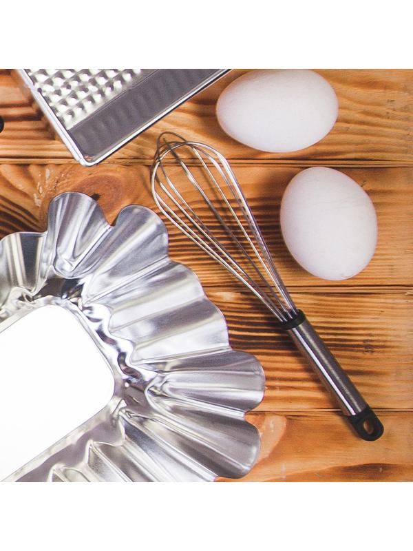 Венчик для взбивания Доляна «Помощник», 21 см, цвет серебристый