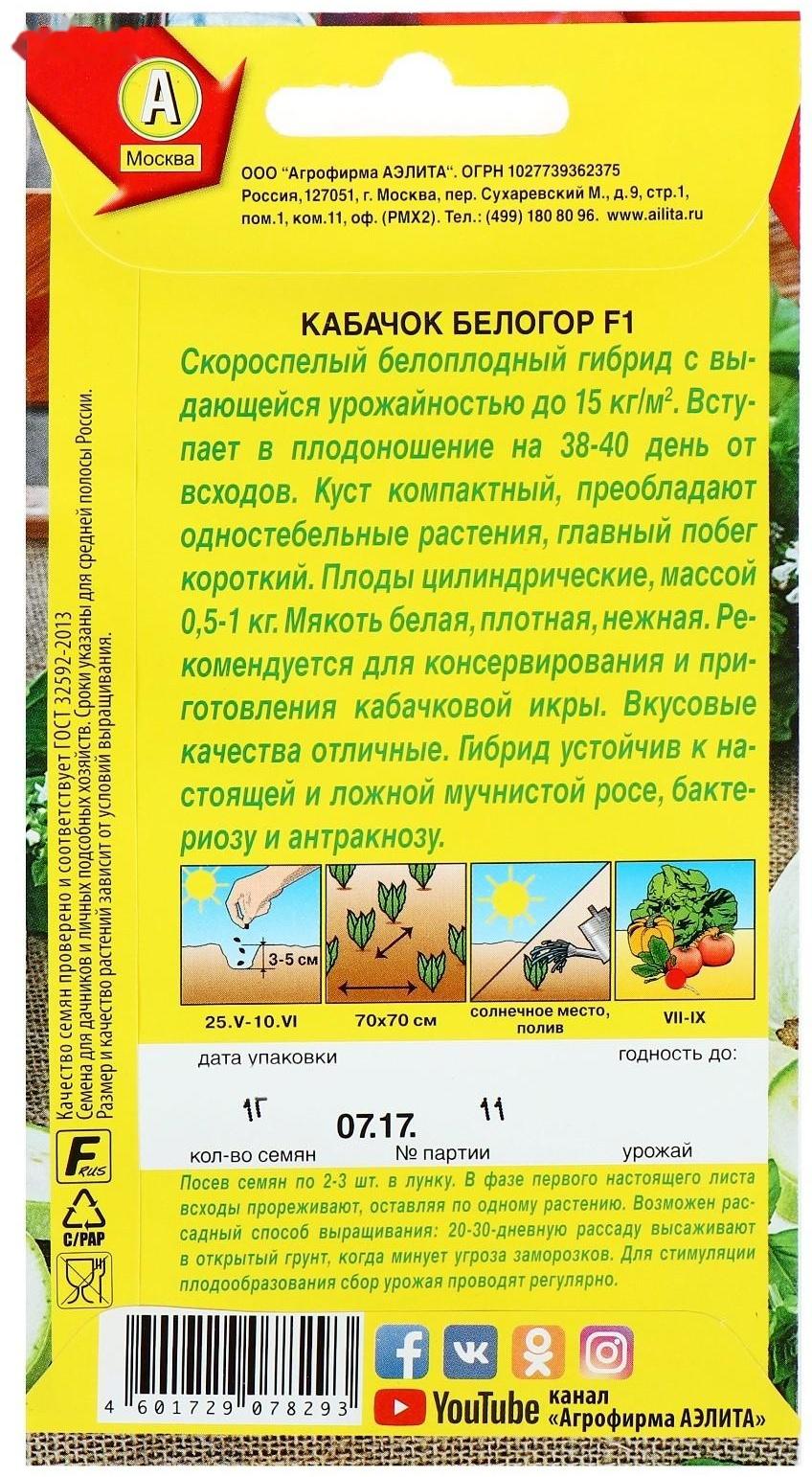 Семена Кабачок белоплодный 